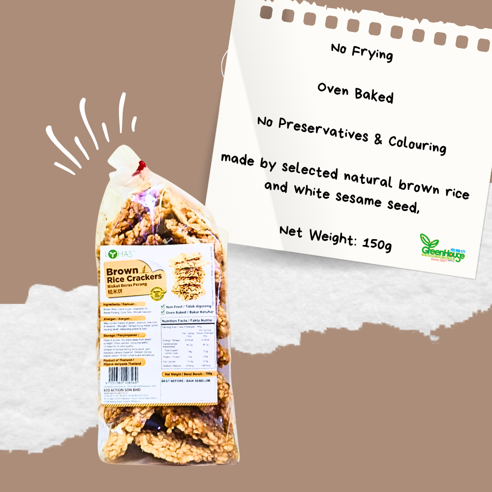 Brown Rice Crackerd EA-BROWN RICE CRACKER,150GM