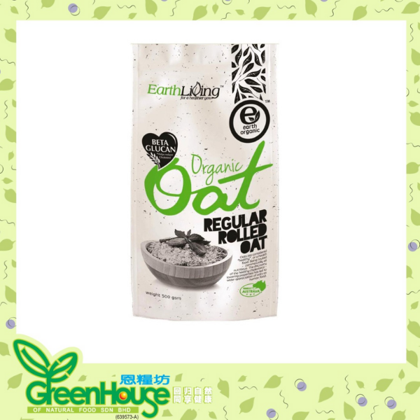EARTH LIVING ORGANIC REGULAR ROLLED OAT 500GM